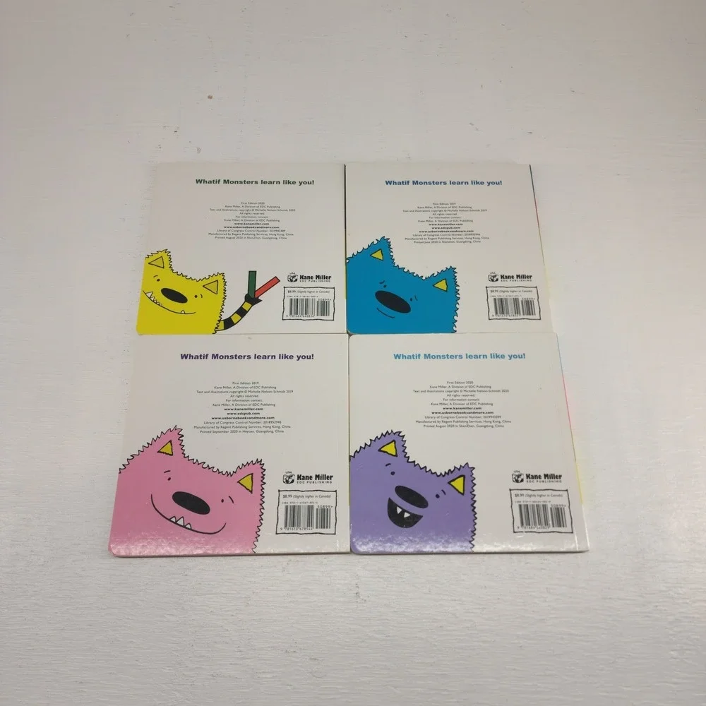 x4 What If‎ Monsters Board Book Set Feelings Shapes Opposites Kind 4pc